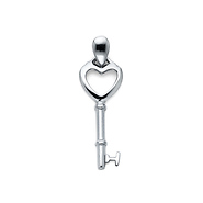 Key to My Heart Pendant in 14K White Gold - Small