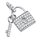 Micropave CZ-Filled Lock & Key Pendant in 14K White Gold - Petite thumb 0