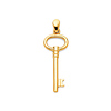 Vintage-Style Oval Key Pendant in 14K Yellow Gold - Small