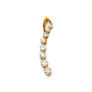Cubic Zirconia Curve Journey Pendant in 14K Yellow Gold - Small