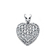 14K White Gold CZ Puff Heart Pendant thumb 0