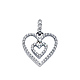 14K White Gold CZ Love Heart Pendant thumb 0