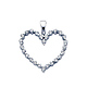 Classic 14K White Gold CZ Open Heart Pendant thumb 0