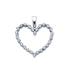 Classic 14K White Gold CZ Open Heart Pendant