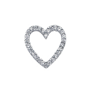 Classic 14K White Gold CZ Heart Pendant