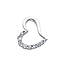 Modern 14K White Gold CZ Open Heart Pendant