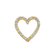 Classic 14K Yellow Gold CZ Heart Pendant