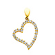 Modern 14K Yellow Gold CZ Heart Pendant thumb 0