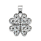 CZ Four Leaf Clover Pendant in 14K White Gold - Petite thumb 0