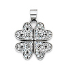 CZ Four Leaf Clover Pendant in 14K White Gold - Petite