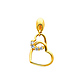 Interlocking 14K Yellow Gold CZ Hearts Pendant thumb 0