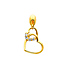 Interlocking 14K Yellow Gold CZ Hearts Pendant
