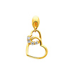 Interlocking 14K Yellow Gold CZ Hearts Pendant