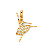 CZ Arabesque En Pointe Ballerina Pendant in 14K Yellow Gold - Small