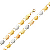 Stampato Heart Diamond-Cut 14K TriGold Bracelet 7mm