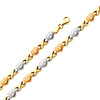 Diamond Cut Stampato Heart 14K TriGold Bracelet