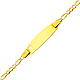 2.5mm 14K Yellow Gold White Pave Heart Figaro Link ID Bracelet - Children, Women thumb 0