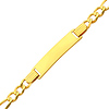 4.0mm Figaro 14K Yellow Gold Baby ID  Bracelet