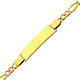 3.0mm Figaro1 4K Yellow Gold Baby ID  Bracelet thumb 0