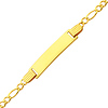 2.5mm Figaro 14K Yellow Gold Baby ID Bracelet