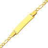 2.5mm Figaro 14K Yellow Gold Baby ID  Bracelet