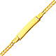 3.0mm Concave Curb 14K Yellow Gold Baby ID Bracelet thumb 0