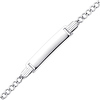 2.5mm Concave Curb 14K White Gold Baby ID Bracelet