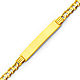 5.0mm Mens Concave Curb 14K Yellow Gold  ID  Bracelet thumb 0