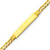 5.0mm Mens Concave Curb 14K Yellow Gold  ID  Bracelet