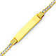 3.0mm White Pave Mens Concave Curb 14K Yellow Gold ID Bracelet thumb 0