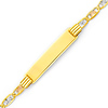 4mm Men's Diamond-Cut Valentino ID Bracelet in 14K TriGold