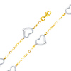 Heart Light Fashion Link 14K Yellow and White Gold Bracelet