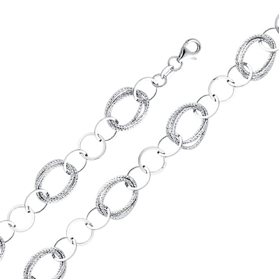 Light Fashion Link 14K White Gold Bracelet