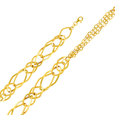 12mm Light 14K Yellow Gold Link Bracelet