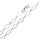 4mm Fancy Open Link 14K White Gold Bracelet & Lobster Clasp thumb 0