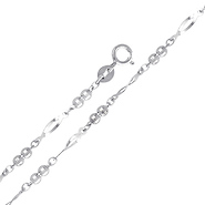 Designer Women's Ball Link 14K White Gold Bracelet