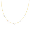 14K Yellow and White Gold Heart Light Fashion Link Necklace