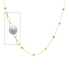 6mm Designer Ball 14K Tri-Color Gold Link Necklace for Women