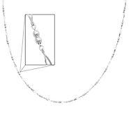 14K White Gold Fancy Designer Necklace with Spring-ring Clasp