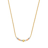 14K Tricolor Gold Shimmering Charms Popcorn Chain Necklace