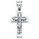 Large Flat Baguette CZ Crucifix Pendant - Sterling Silver (Rhodium) thumb 0