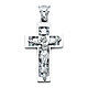 Medium Flat Baguette CZ Crucifix Pendant - Sterling Silver (Rhodium) thumb 0