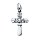 Small Fancy Tapered Baguette CZ Cross Pendant in Sterling Silver thumb 0