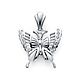 Butterfly Pendant with Round CZ Accents in Sterling Silver (Rhodium) - Small thumb 0