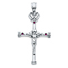 Extra Large Irish Crown Glory CZ Crucifix Pendant - Sterling Silver