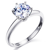 Knife-Edge 1-CT Round-Cut CZ Engagement Ring Solitaire in Sterling Silver (Rhodium)