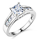 Basket-Set 1-CT Princess-Cut CZ Engagement Ring in Sterling Silver (Rhodium) thumb 0