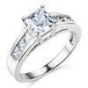 Basket-Set 1-CT Princess-Cut CZ Engagement Ring in Sterling Silver (Rhodium)