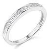 2.6mm Pave Round CZ Wedding Band in Sterling Silver (Rhodium)