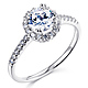 Halo 1-CT Round-Cut CZ Engagement Ring & Side Stones in Sterling Silver (Rhodium) thumb 0